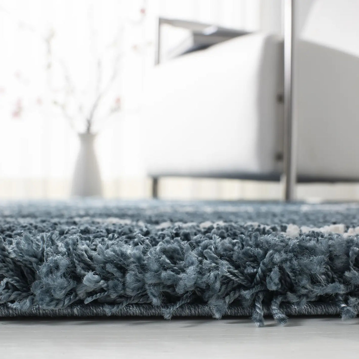Safavieh Hudson Shag 5'-3" x 7'-6" Rug in Slate Blue / Ivory
