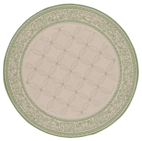 Safavieh Courtyard 5'-3" x 5'-3" Rug in Natural / Olive