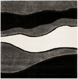 Safavieh Florida Shag 6'-7" x 6'-7" Rug in Grey / Black