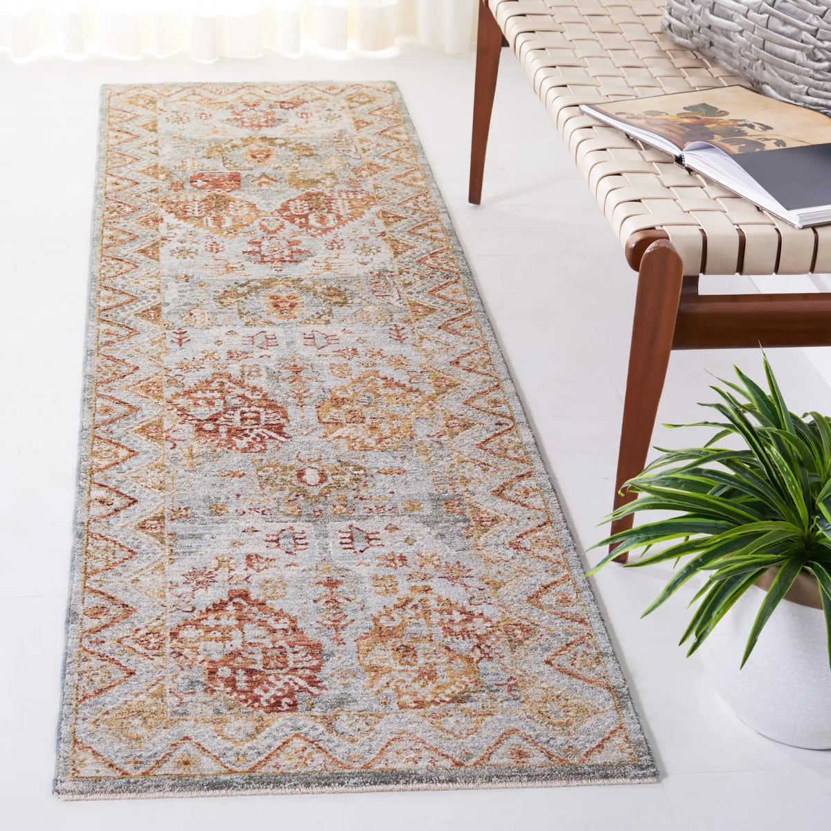 Safavieh Hamilton 2'-2" x 8'-0" Rug in Blue / Gold Rust