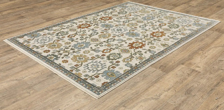 Oriental Weavers Sphinx KEIRA KEI02 Ivory Floral Rugs - angle detail