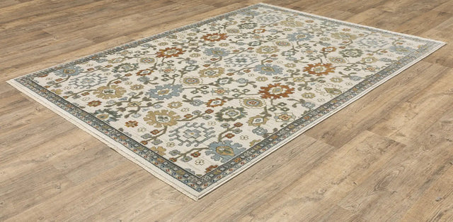 Oriental Weavers Sphinx KEIRA KEI02 Ivory Floral Rugs - angle detail