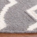 Safavieh Dhurries 6'-0" x 6'-0" Rug in Grey / Ivory