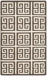 Safavieh Dhurries 2'-6" x 4'-0" Rug in Brown / Ivory