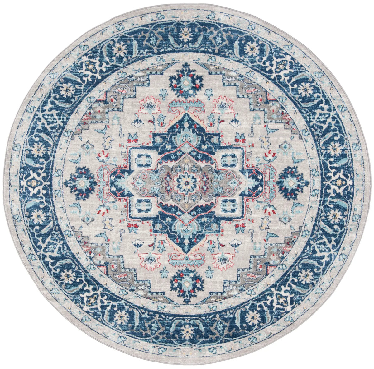 Safavieh Brentwood 6'-7" x 6'-7" Rug in Light Grey / Blue