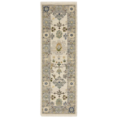 Oriental Weavers Lucca 846H1 Ivory/ Blue Rug - runner