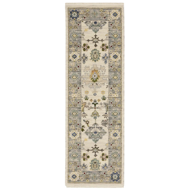 Oriental Weavers Lucca 846H1 Ivory/ Blue Rug - runner
