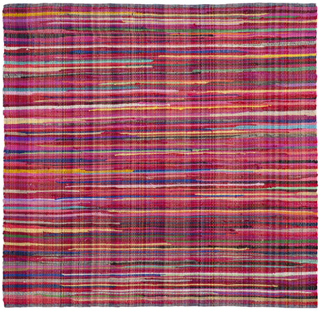 Safavieh Rag Rug 6'-0" x 6'-0" Rug in Red / Multi