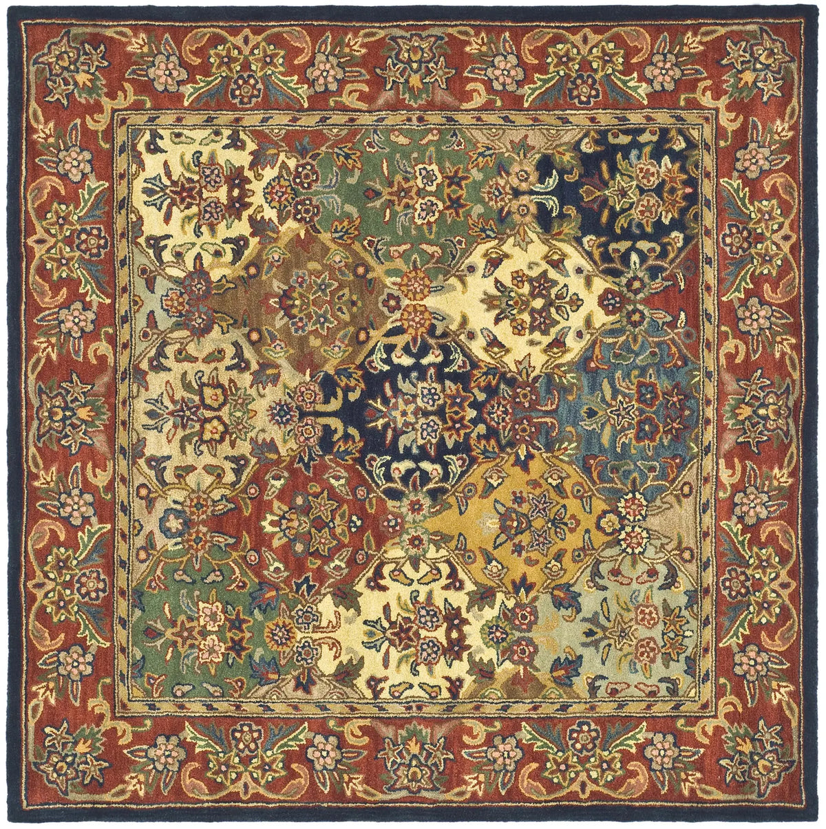 Safavieh Heritage 6'-0" x 6'-0" Rug in Multi / Burgundy