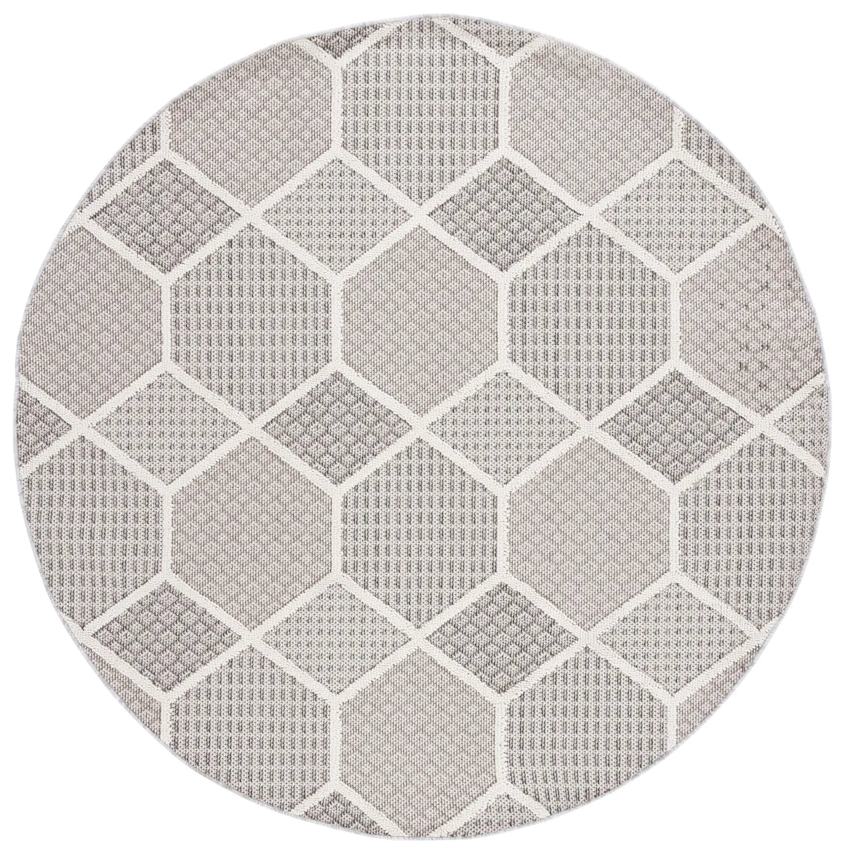 Safavieh Global 6'-7" x 6'-7" Rug in Grey / Ivory