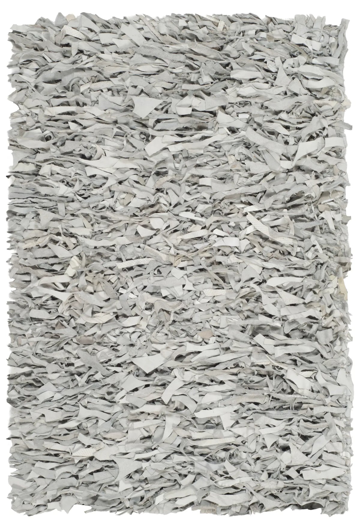 Safavieh Leather Shag 2'-0" x 3'-0" Rug in Grey / White