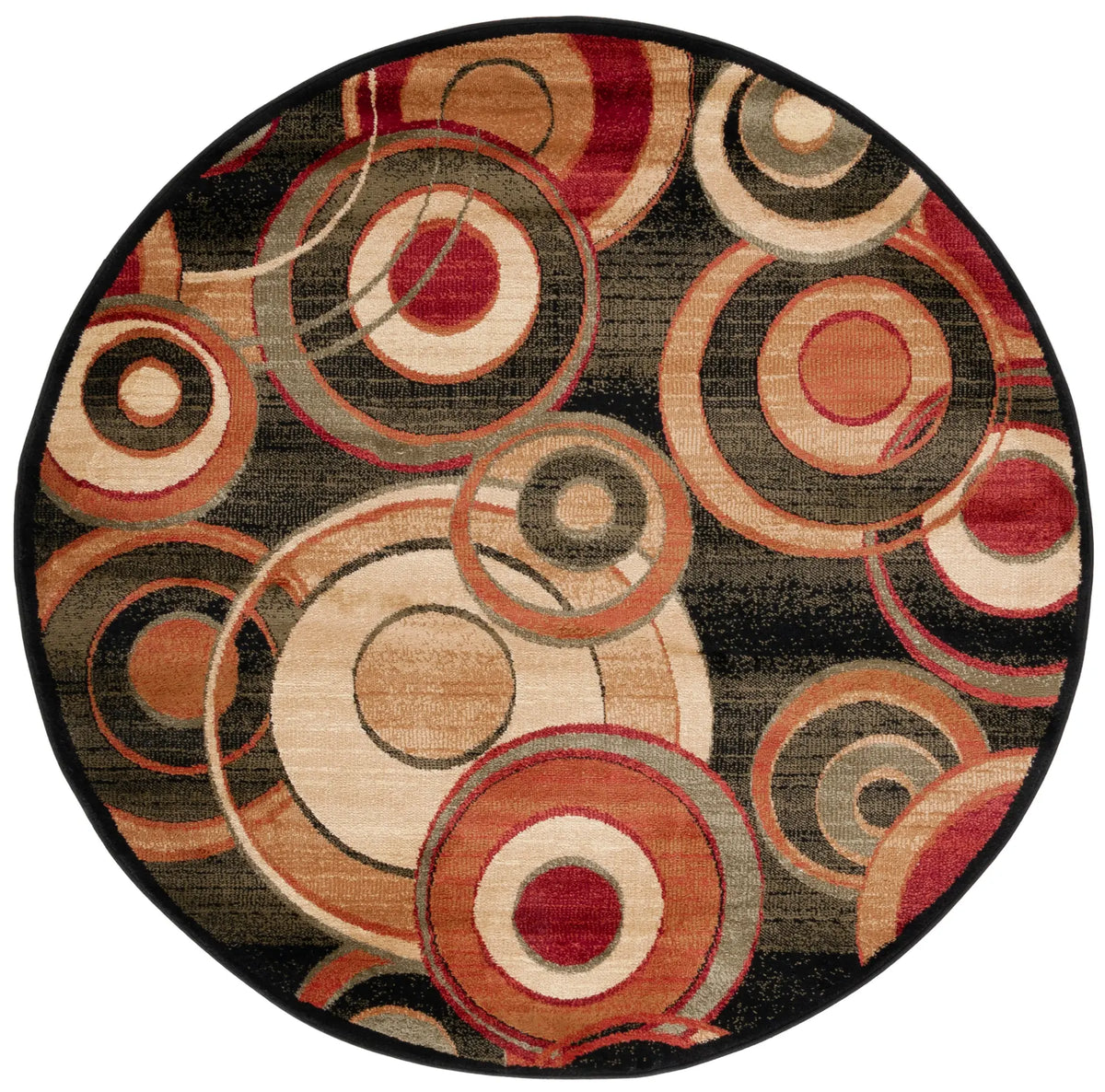 Safavieh Lyndhurst 5'-3" x 5'-3" Rug in Black / Multi