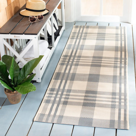Safavieh Courtyard 2'-3" x 10'-0" Rug in Grey / Bone