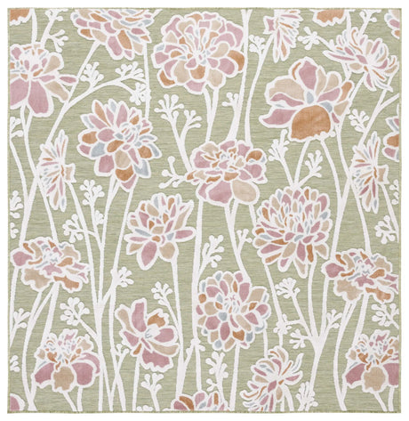 Safavieh Cabana 6'-5" x 6'-5" Rug in Green / Pink