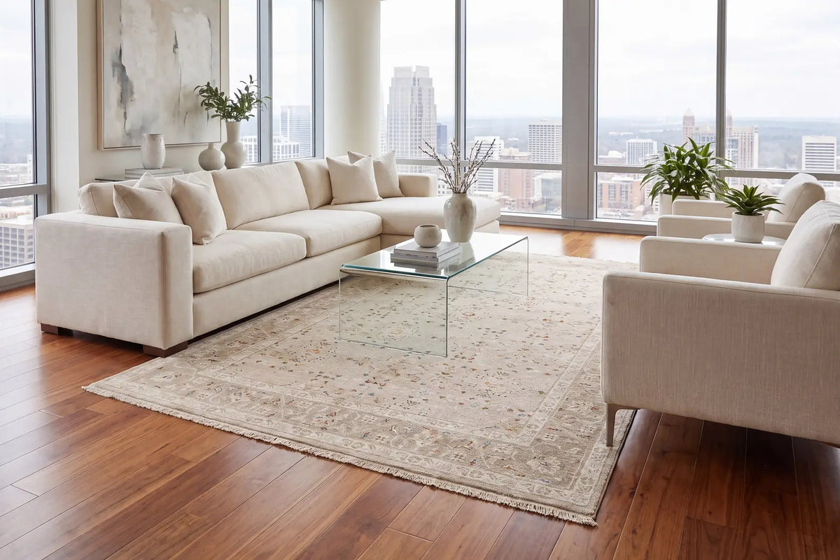 Dynamic Rugs Hudson 1451 Beige/Dark Beige Rug - Room