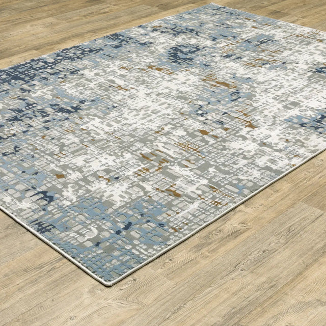 Oriental Weavers Sphinx Easton 011E3 Blue/Ivory Rugs - angle detail