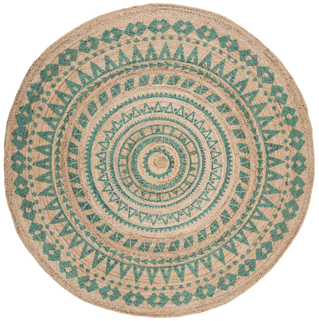 Safavieh Natural Fiber 8'-0" x 8'-0" Rug in Teal / Natural