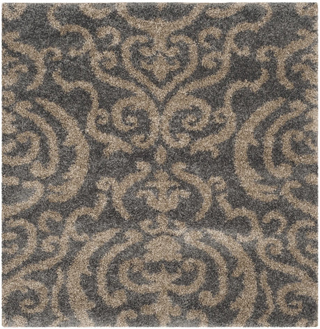 Safavieh Florida Shag 4'-0" x 4'-0" Rug in Grey / Beige