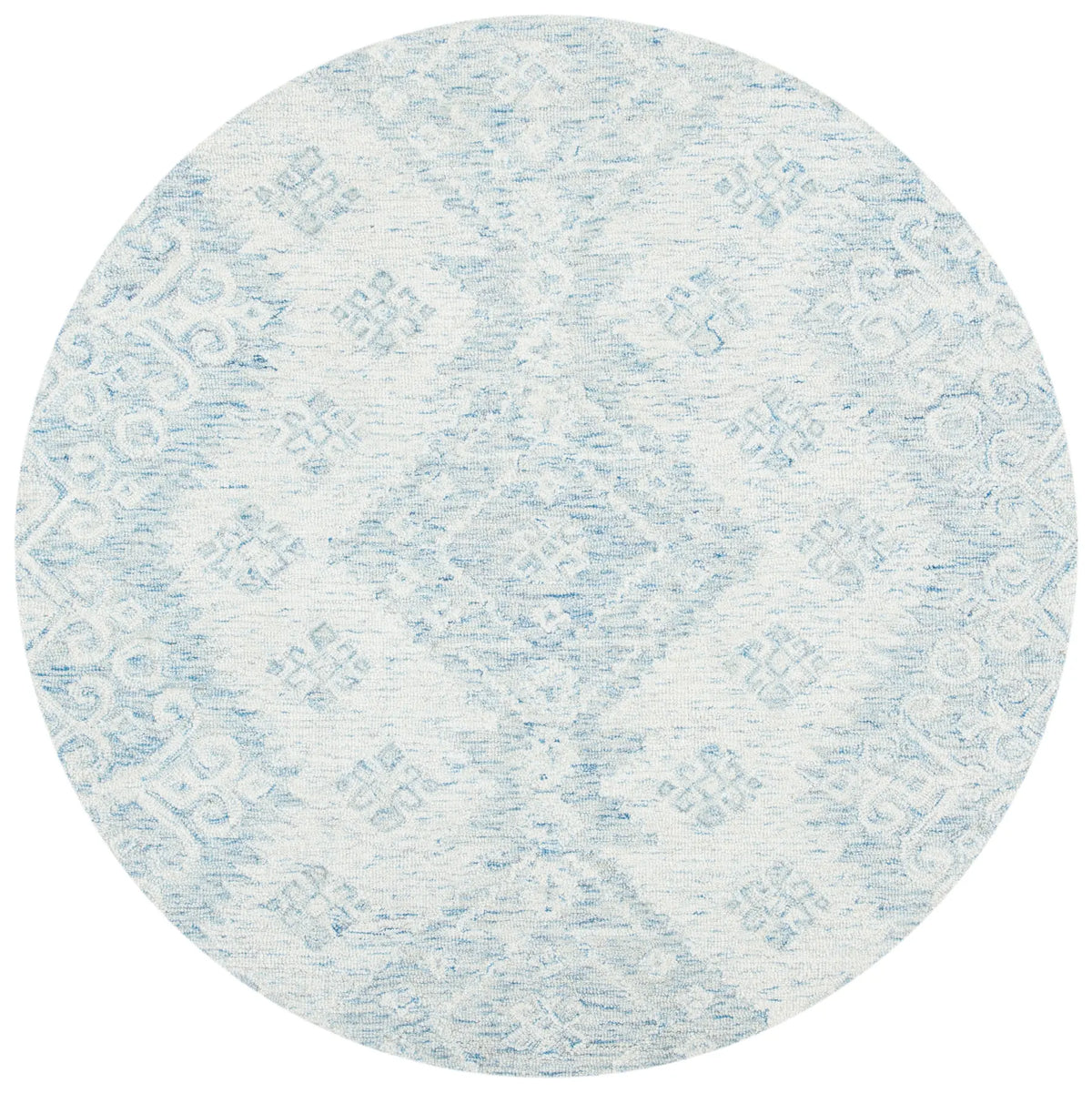 Safavieh Micro-Loop 5'-0" x 5'-0" Rug in Ivory / Blue