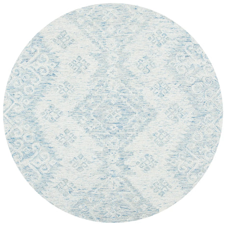Safavieh Micro-Loop 5'-0" x 5'-0" Rug in Ivory / Blue