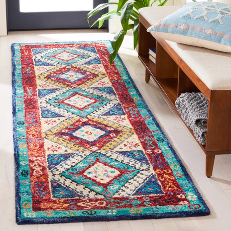 Safavieh Aspen 2'-3" x 7'-0" Rug in Blue / Rust