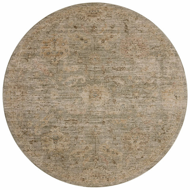 Loloi Willa WIA-06 Sage / Multi Power Loomed Rug - round flat
