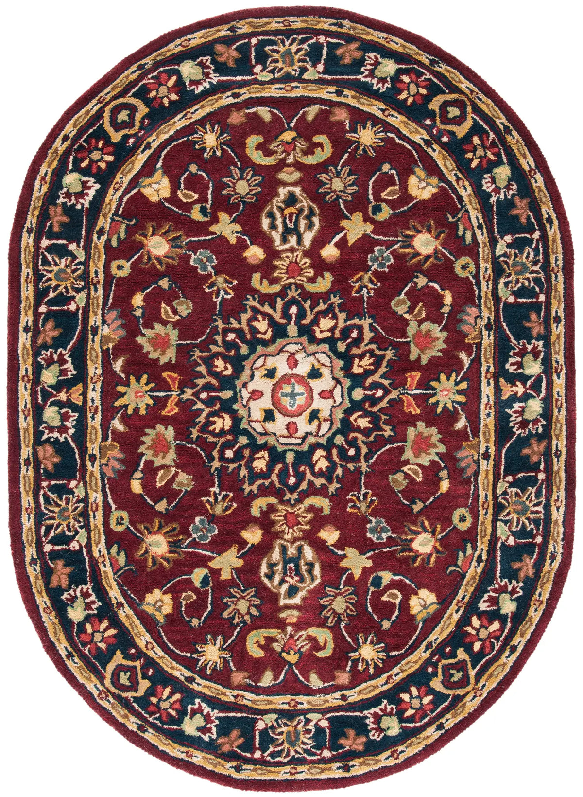 Safavieh Classic 4'-6" x 6'-6" Rug in Burgundy / Navy
