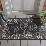 Safavieh Courtyard 2'-0" x 3'-7" Rug in Black / Sand