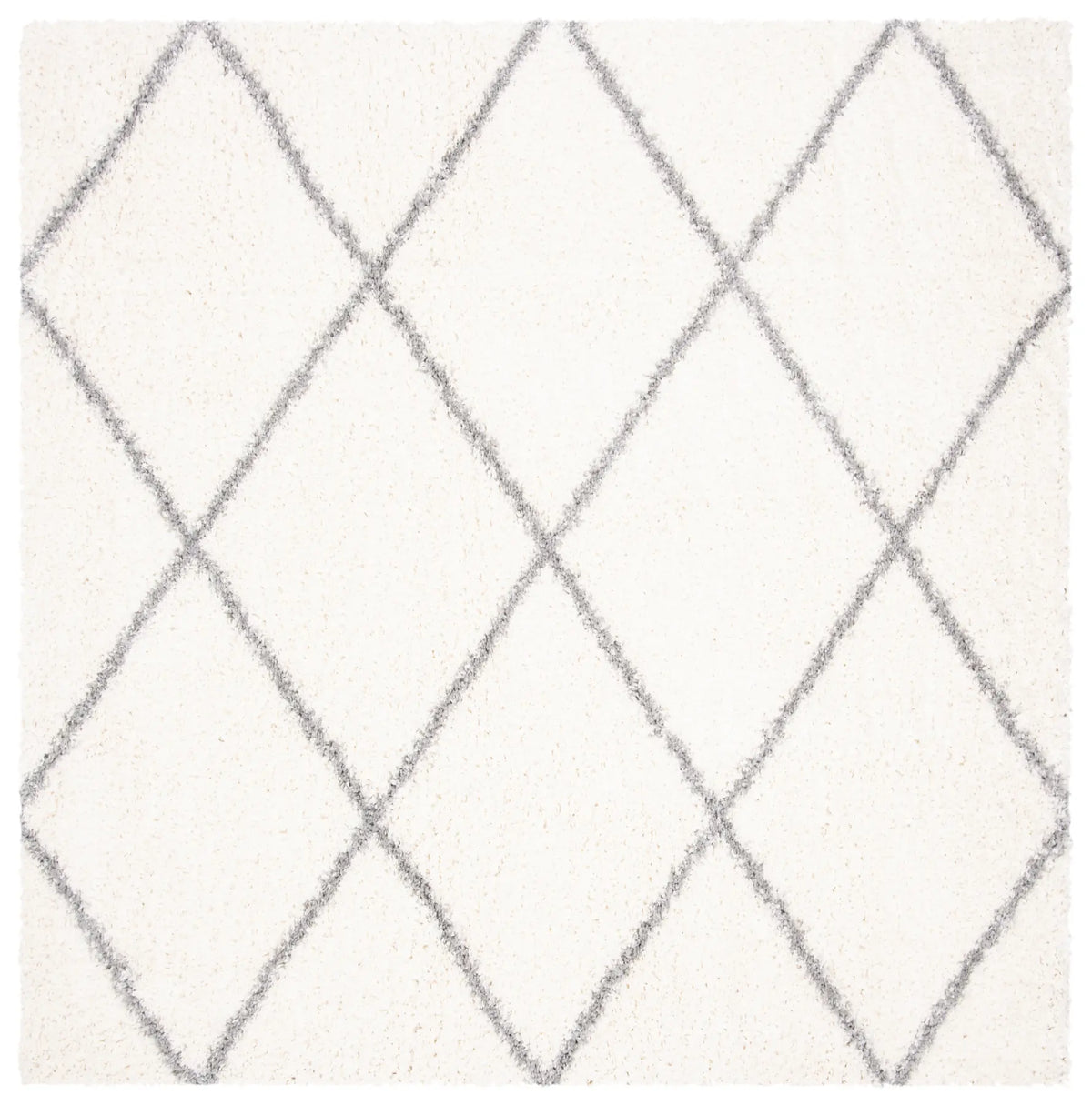 Safavieh Parma Shag 6'-7" x 6'-7" Rug in Cream / Grey