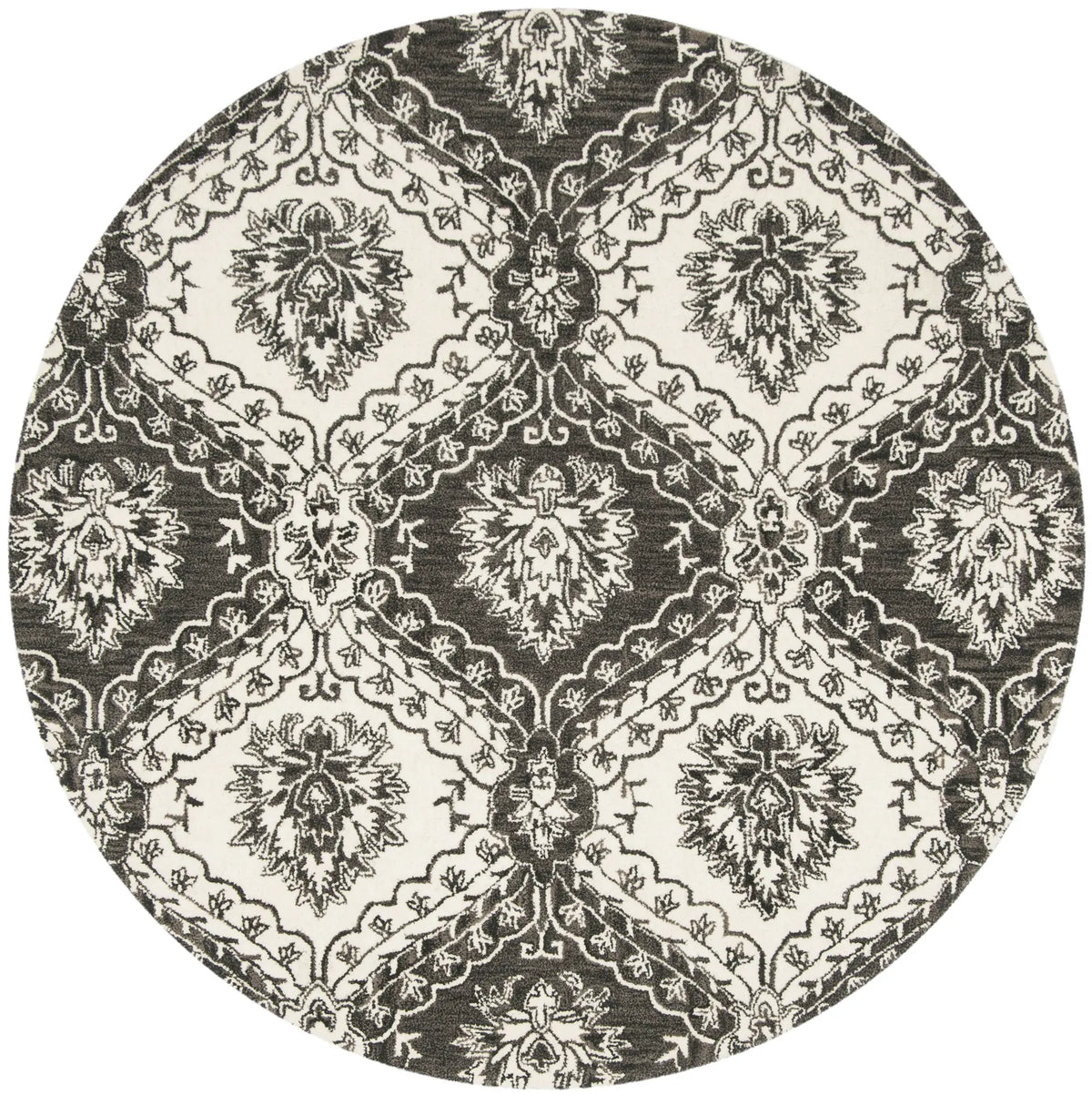 Safavieh Blossom 6'-0" x 6'-0" Rug in Charcoal / Ivory