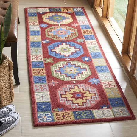 Safavieh Aspen 2'-3" x 7'-0" Rug in Red / Blue
