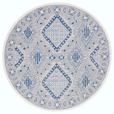 Safavieh Micro-Loop 5'-0" x 5'-0" Rug in Light Grey / Blue