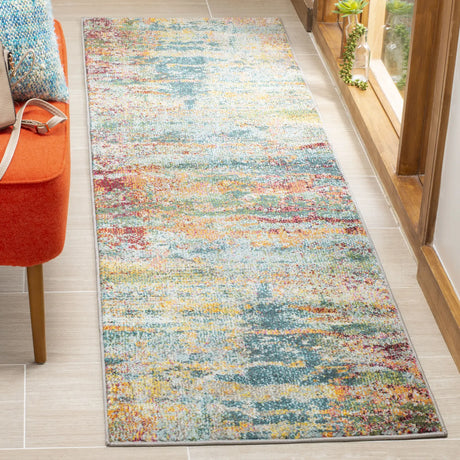 Safavieh Monaco 2'-2" x 10'-0" Rug in Teal / Orange