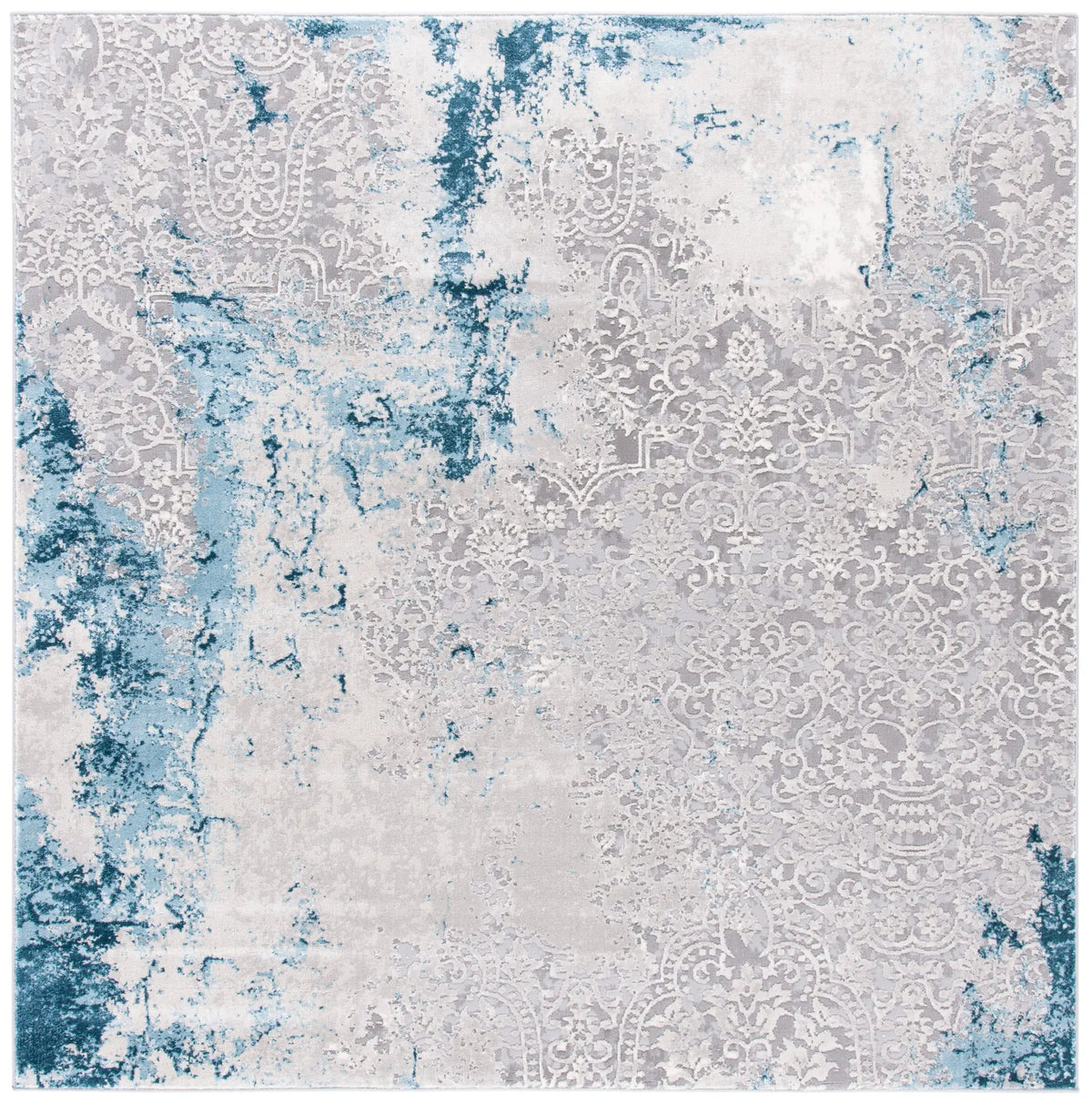 Safavieh Meadow 500 6'-7" x 6'-7" Rug in Light Grey / Blue