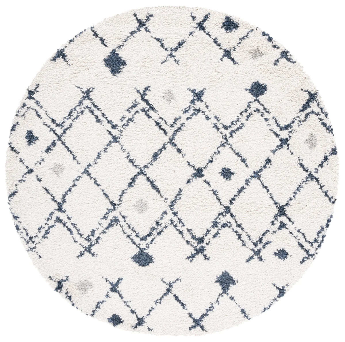 Safavieh Berber Shag 5'-1" x 5'-1" Rug in Ivory / Dark Grey