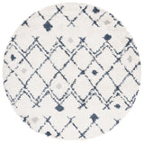 Safavieh Berber Shag 5'-1" x 5'-1" Rug in Ivory / Dark Grey