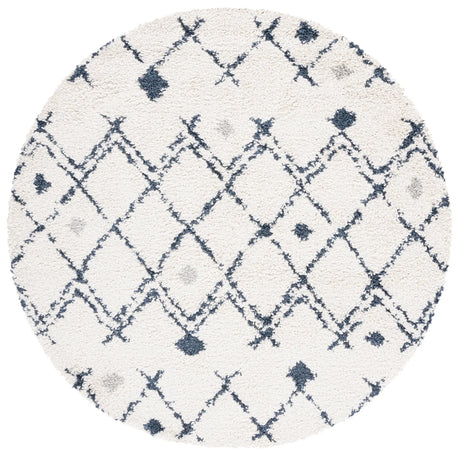 Safavieh Berber Shag 5'-1" x 5'-1" Rug in Ivory / Dark Grey