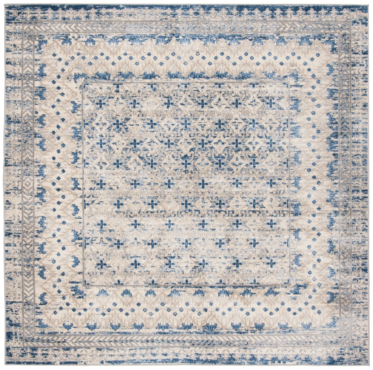 Safavieh Brentwood 6'-7" x 6'-7" Rug in Light Grey / Blue