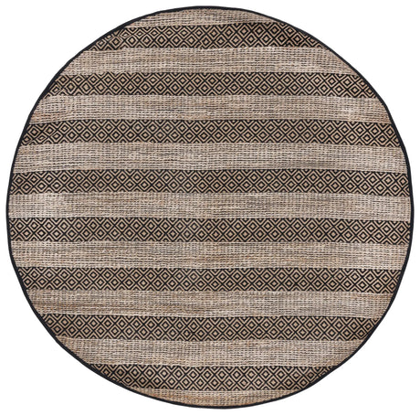 Safavieh Natural Fiber 7'-0" x 7'-0" Rug in Black / Natural