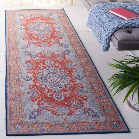 Safavieh Tucson 2'-6" x 8'-0" Rug in Rust / Blue