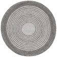 Safavieh Braided 3'-0" x 3'-0" Rug in Charcoal / Grey