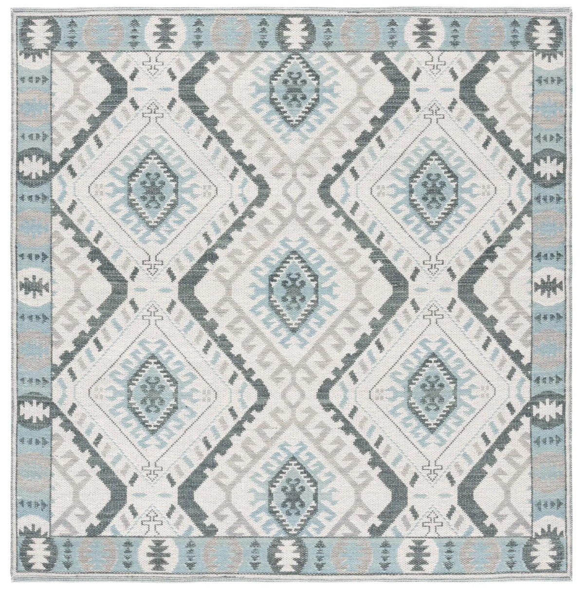 Safavieh Kilim 6'-0" x 6'-0" Rug in Ivory / Blue