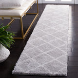 Safavieh Tahoe Shag 2'-0" x 9'-0" Rug in Light Grey / White