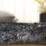 Safavieh Sheep Skin 5'-5" x 7'-7" Rug in Ivory / Dark Charcoal