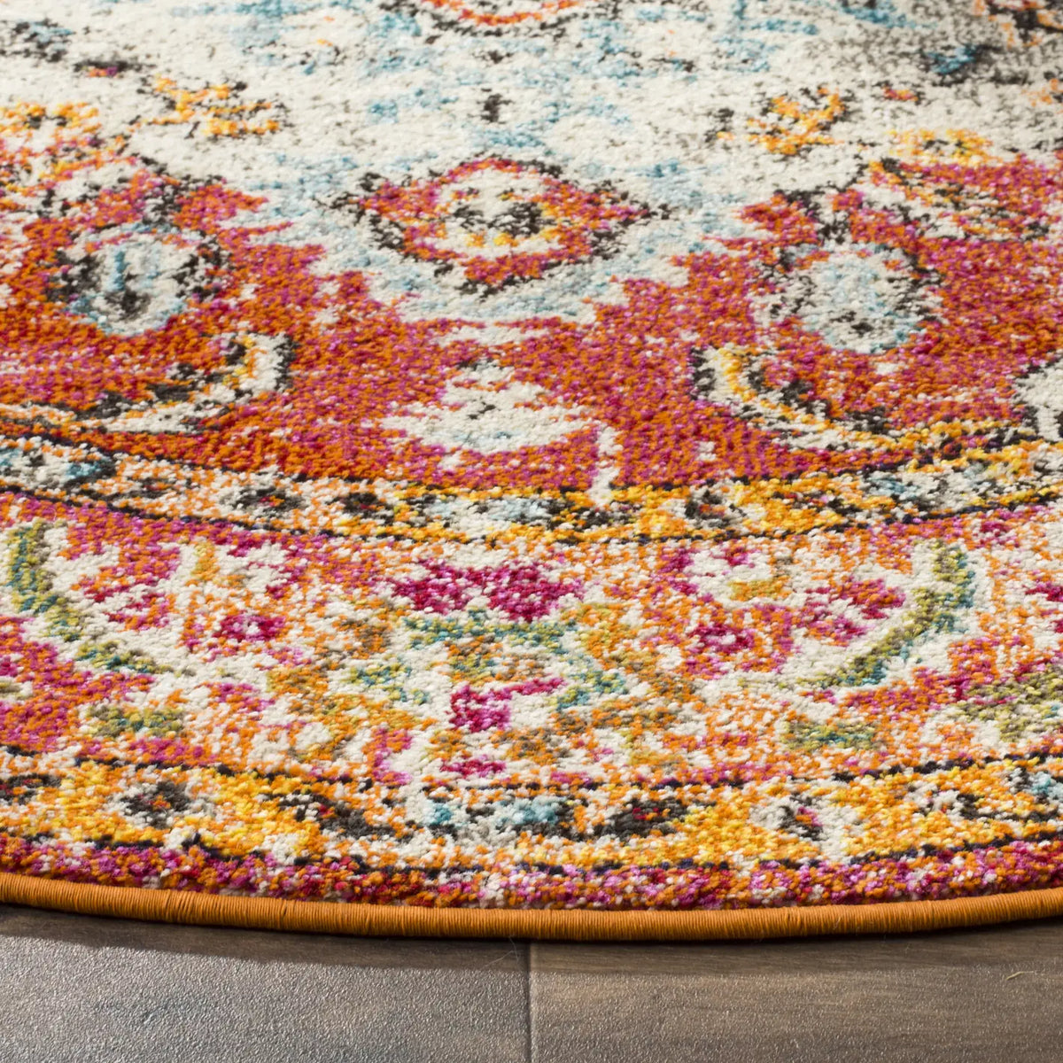 Safavieh Monaco 5'-0" x 5'-0" Rug in Orange / Light Blue