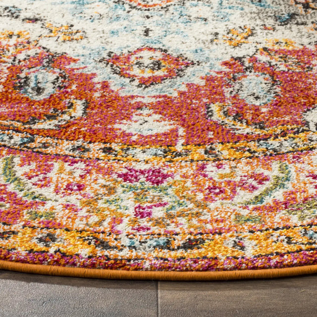 Safavieh Monaco 5'-0" x 5'-0" Rug in Orange / Light Blue