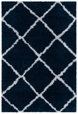 Safavieh August Shag 500 5'-5" x 7'-7" Rug in Navy / Ivory