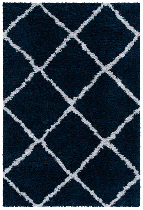Safavieh August Shag 500 5'-5" x 7'-7" Rug in Navy / Ivory