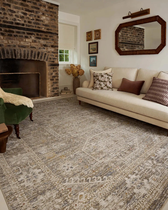 Chris Loves Julia x Loloi Ida IDA-01 Taupe / Multi Rug - room scene 3