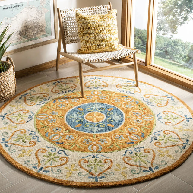 Safavieh Novelty 5'-0" x 5'-0" Rug in Rust / Ivory